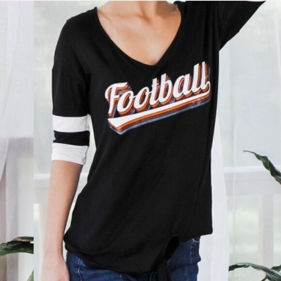“Football” Tie Front Tee‎ - Picture 1 of 9